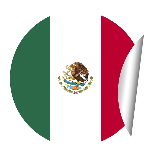 Sticker Mexico flag folded corner