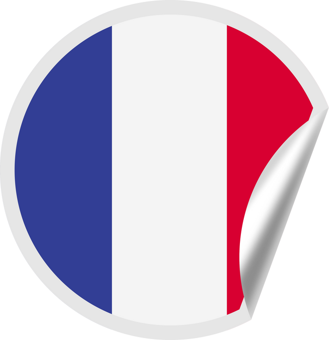 Sticker France flag folded corner