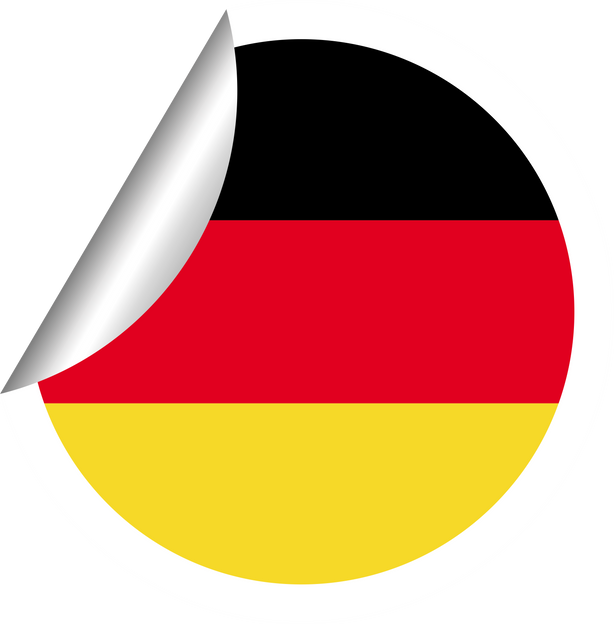 Sticker Germany flag round folded corner