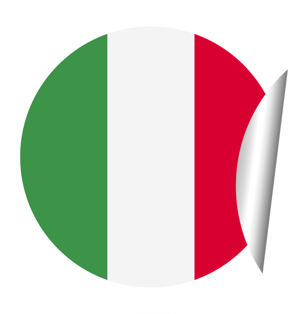 Sticker Italy flag folded corner